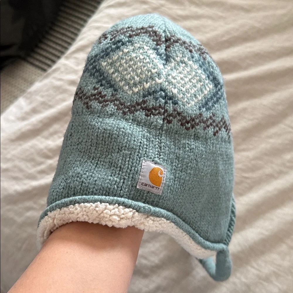Carharrt Wool Blend Fair Isle Kids Hat. OS